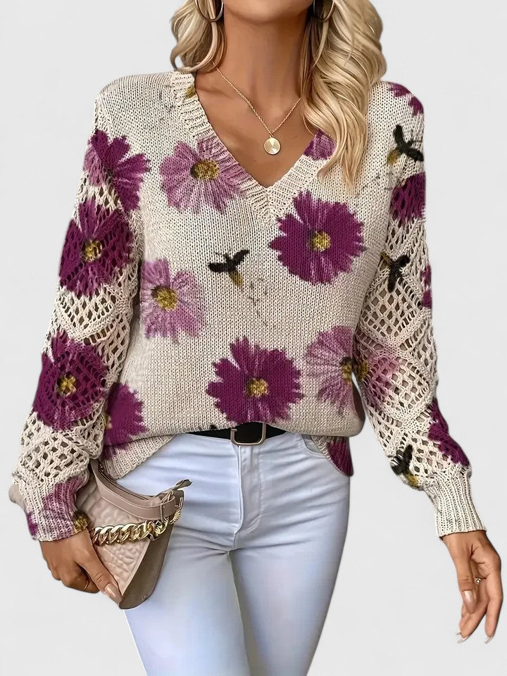 Pilar |  Elegante suéter con estampado floral
