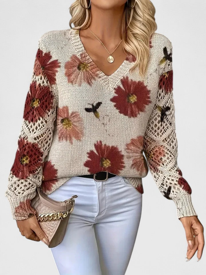 Pilar |  Elegante suéter con estampado floral