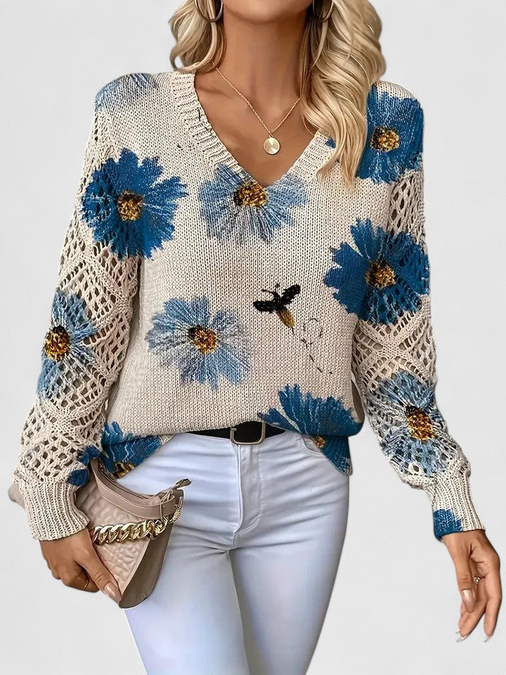 Pilar |  Elegante suéter con estampado floral