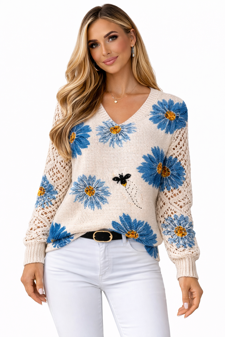 Pilar |  Elegante suéter con estampado floral